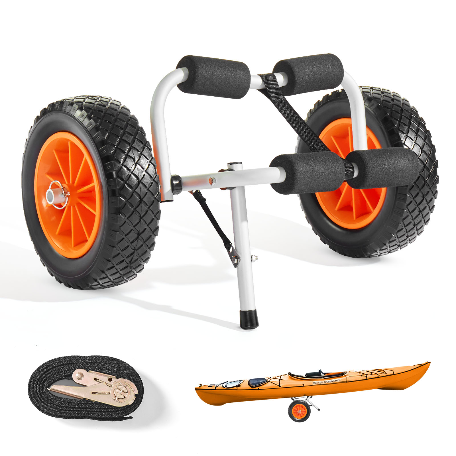 SucceBuy 200ポンド カヤックカート 折りたたみ式 - Fishing Kayak Cart のレビューと価格